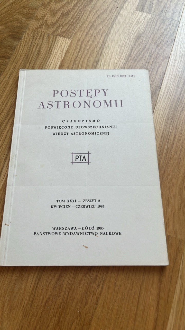Postępy astronomii tom XXXI zeszyt 2