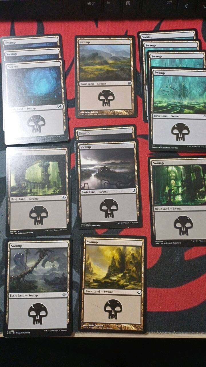 Magic the Gathering basic landy czarne 14 sztuk