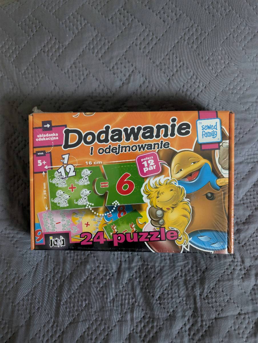 Dodawanie i odejmowanie puzzle gra edukacyjna 