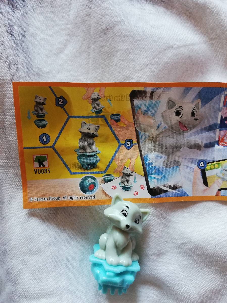 Zabawka dla dzieci Kinder niespodzianka figurka szary wilk Arctic gray Wolf natoons pieczątka