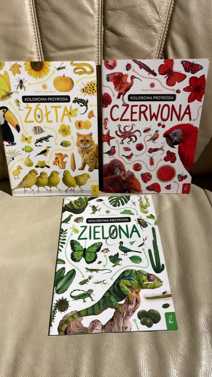 Młodzi przyrodnicy zestaw książeczek z naklejkami Kolorowa przyroda : zielona żółta czerwona 