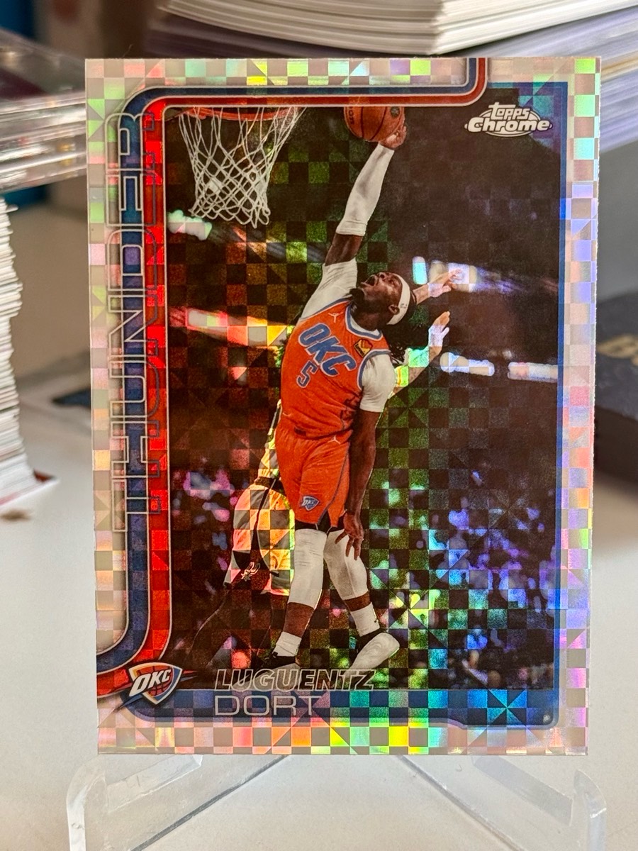 Luguentz Dort OKC Oklahoma City Thunders karta NBA Topps Prism Refractor Chrome Update