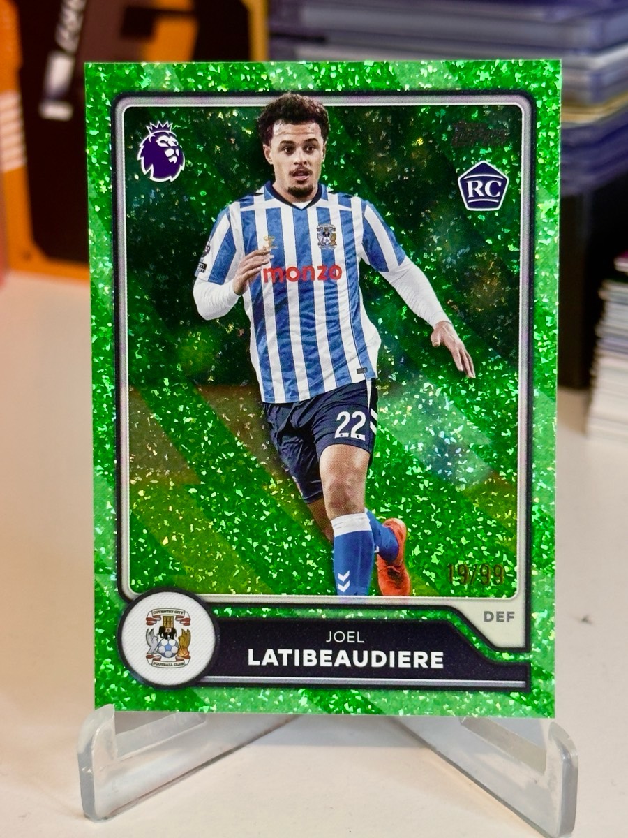 Topps Premier League Joel Latibeaudiere trading card, Coventry City, 19/99