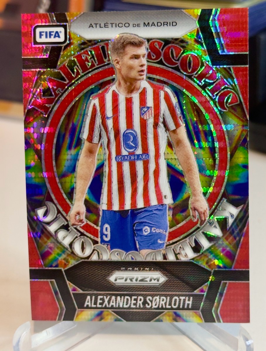 Panini Prizm 2025-26 FIFA Soccer card, Alexander Sørloth, No. 5, Kaleidoscopic