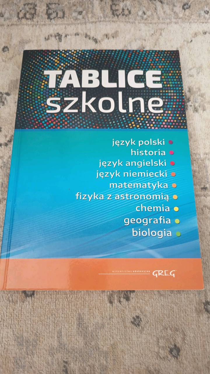 Tablice szkolne : język polski, historia, język angielski, język niemiecki, matematyka, fizyka z astronomią, chemia, geografia, biologia