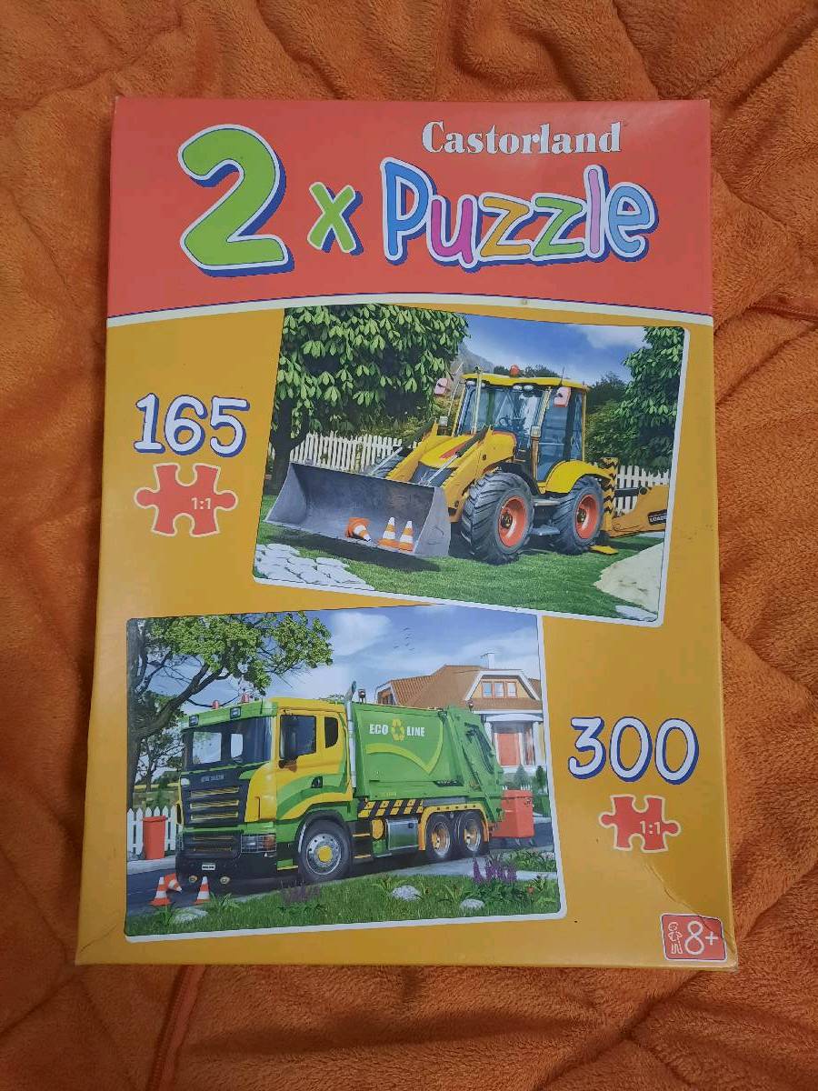 Castorland 2 x Puzzle - Koparka 165 elementów i Śmieciarka 300 elementów
