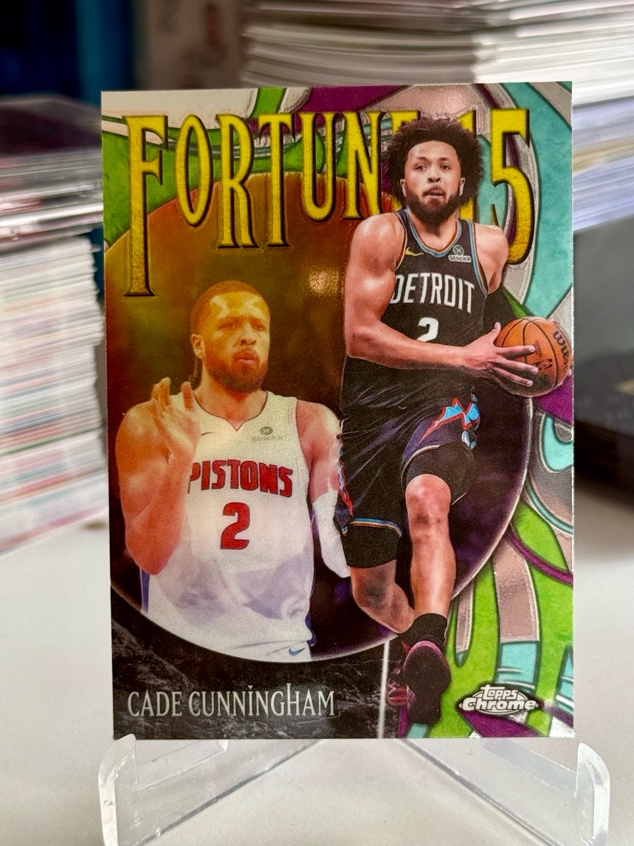Cade Cunningham Detroit Pistons karta kolekcjonerska NBA Fortune 15 Topps Chrome Update