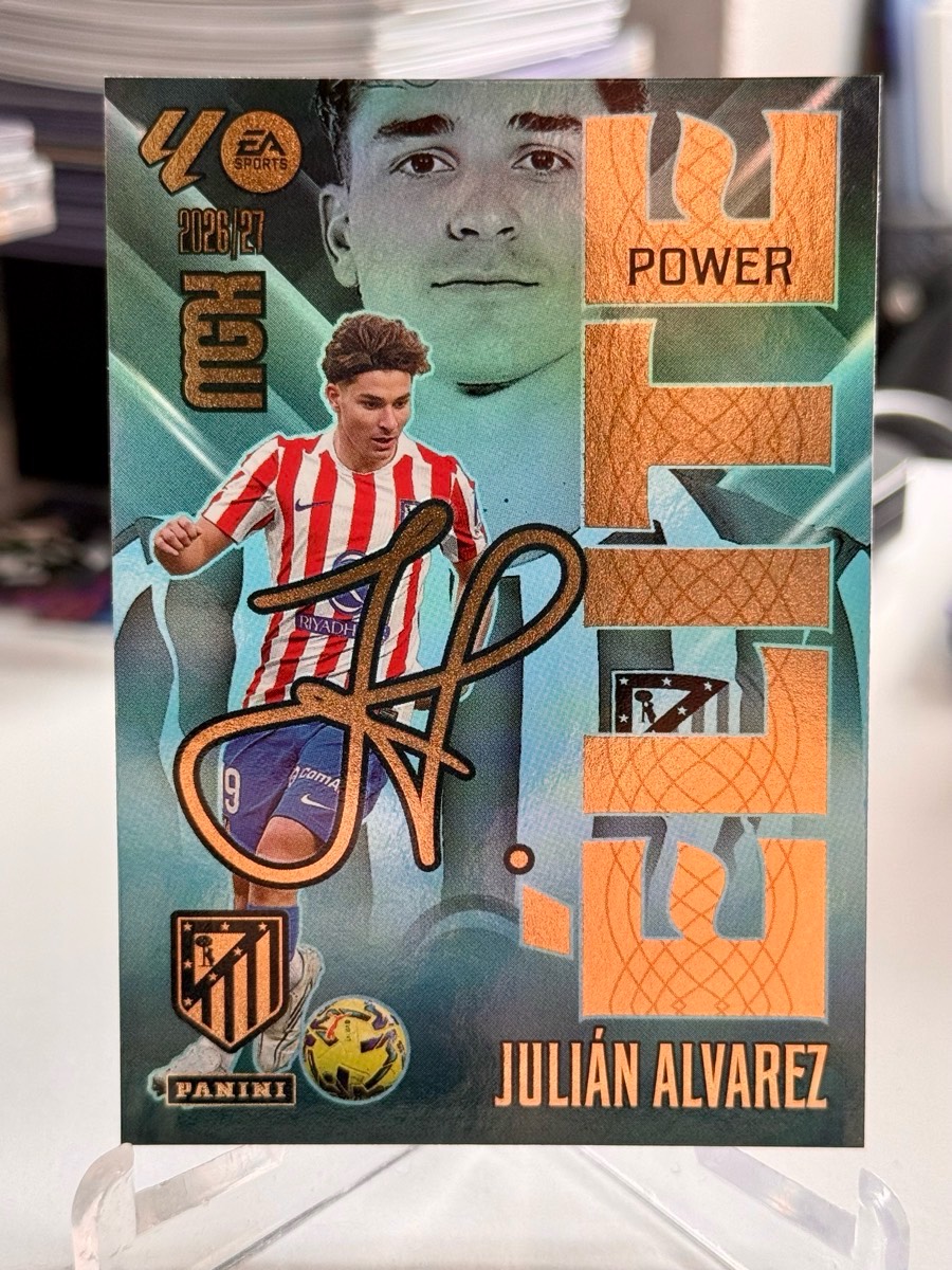 Julian Alvarez Atletico Madrid karta kolekcjonerska Panini MGK Megacracks Elite Power