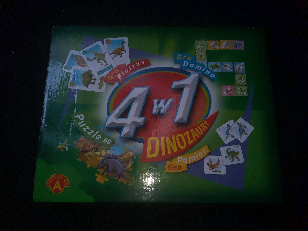 Puzzle i gry 4w1 dinozaury