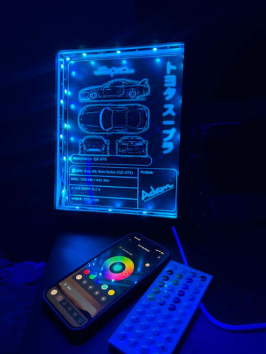 Plakat LED 3D Toyota Supra Jdm  Obraz Podświetlany Neon Prezent dla Niego