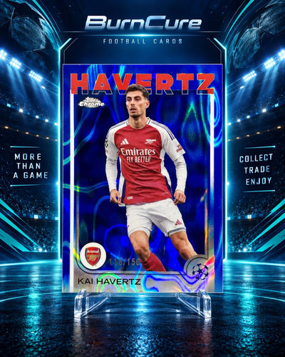 Kai Havertz Arsenal numerowana 118/150 karta kolekcjonerska Topps Chrome Blue Lava Refractor