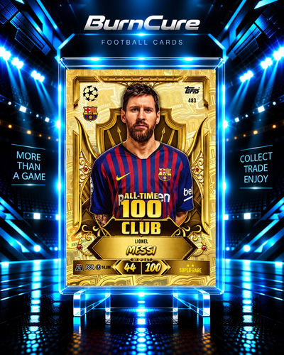 Lionel Messi Barcelona karta kolekcjonerska Topps All-Time 100 Club Super Rare