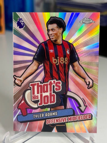 Tyler Adams Bournemouth karta kolekcjonerska Topps Chrome Premier League That’s His Job Refractor