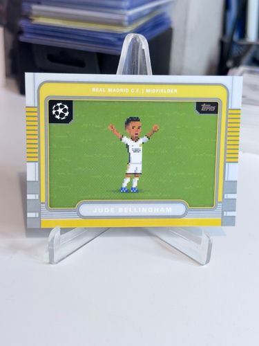 Topps UEFA Champions League trading card, Jude Bellingham, 8-bit football art