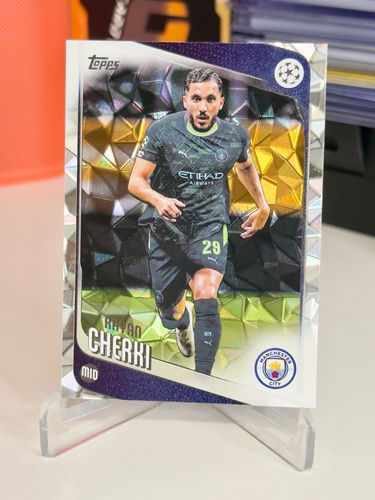 Topps UEFA Champions League trading card, Rayan Cherki, Manchester City