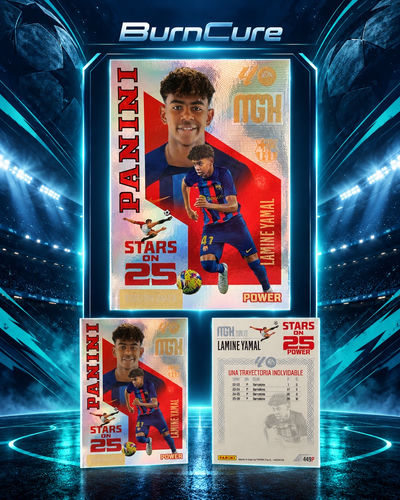 Lamine Yamal Barcelona trading card Panini MGK Megacracks La Liga Stars on 25