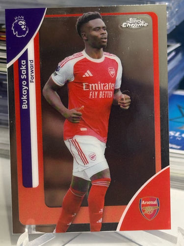 Bukayo Saka Arsenal karta kolekcjonerska Topps Chrome Premier League