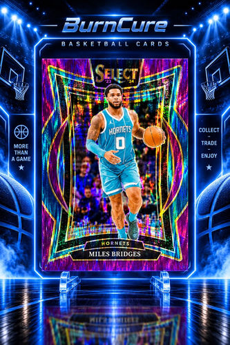 Miles Bridges Charlotte Hornets numbered 028/249 NBA card Panini Select Purple Flash Prizm