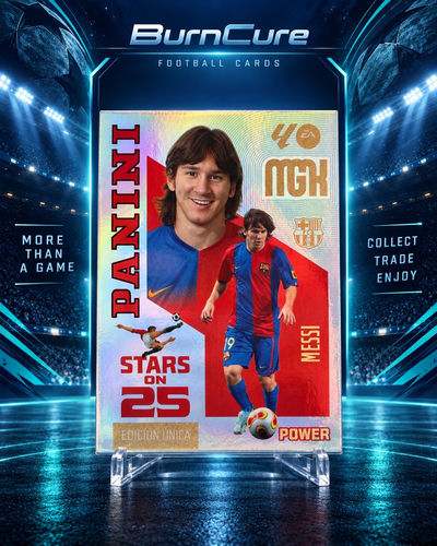 Leo Messi Barcelona trading card Panini MGK Megacracks La Liga Stars on 25 Limited Edition
