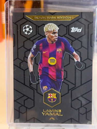 Topps trading card featuring Lamine Yamal, Black Edge Edition card BE 3