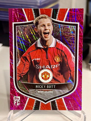 Topps FC Manchester United trading card featuring Nicky Butt, numbered 031/250