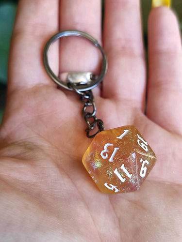 Brelok kość D20 RPG DnD keychain with dice 