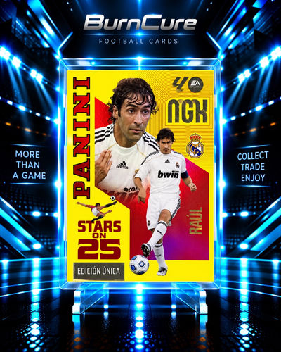 Raul Real Madrid karta kolekcjonerska Panini MGK Megacracks La Liga Stars on 25 Limited Edition