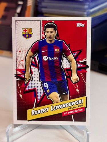 Topps 2023 FC Barcelona Robert Lewandowski trading card, BARH-7