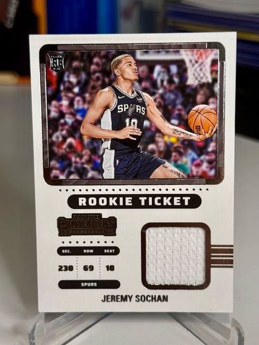 Jeremy Sochan San Antonio Spurs karta NBA z koszulka Panini Contenders Rookie Ticket