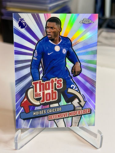 Topps Chrome That's His Job trading card, Moises Caicedo, Chelsea, THJ-7
