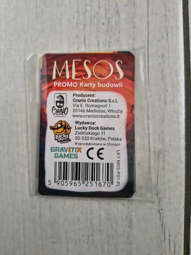 Karty promo budowli do gry Mesos