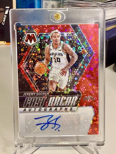 Jeremy Sochan San Antonio Spurs numerowana 21/49 karta NBA z autografem Panini Mosaic Fast Break Autographs