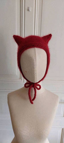 bonnet czapka z uszami kot devil rogi wiazana balaclava anime