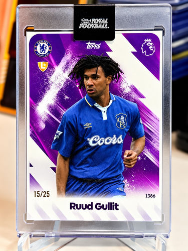Topps Total Football Ruud Gullit Chelsea card, serial numbered 15/25