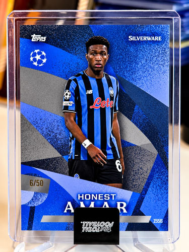 Topps Total Football trading card featuring Atalanta forward Honest Ahanor
