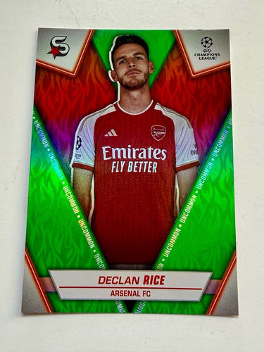 Declan Rice Arsenal London karta kolekcjonerska Topps Superstars Green Uncommon