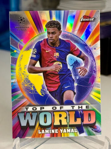 Lamine Yamal Barcelona karta kolekcjonerska Topps Finest Top of the World