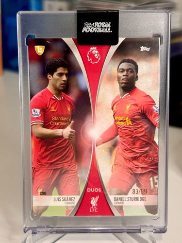 Luis Suarez Daniel Sturridge Barcelona numerowana 83/99 karta kolekcjonerska Topps Total Football Duos Magnetic Holder