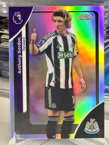 Anthony Gordon Topps Chrome 2026 Premier League Refractor trading card, 144