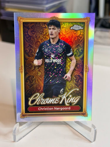 Topps Chrome Chrome King trading card featuring Brentford player Christian Nørga