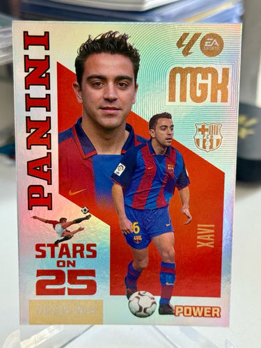 Xavi Barcelona karta kolekcjonerska Panini MGK Megacracks La Liga Stars on 25 Limited Edition