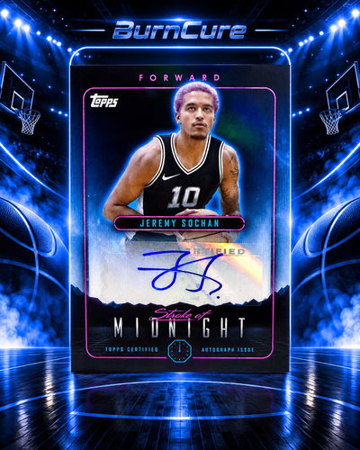 Jeremy Sochan Spurs Knicks karta NBA z autografem Topps Midnight Moon Beam