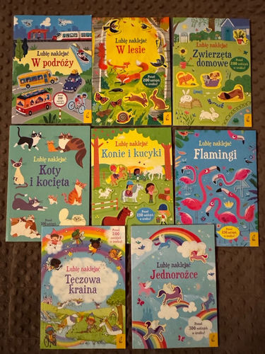 Cena za sztukę 🤝 Usborne Lubię naklejać książeczki z naklejkami dla dzieci W podróży koty zwierzęta