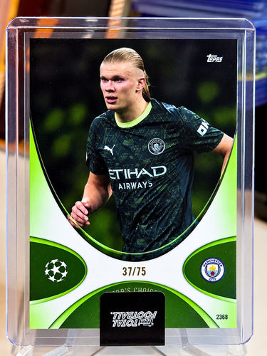 Topps Erling Haaland Manchester City trading card, serial numbered 37/75