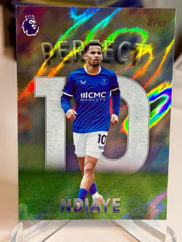 Topps Perfect 10 trading card featuring Everton forward Iliman Ndiaye, PT 4