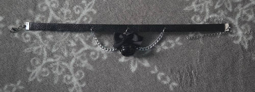Choker z kokardką i dzwoneczkiem Miyakabizu