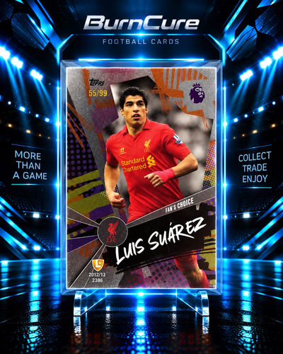 Luis Suarez Liverpool numerowana 55/99 karta kolekcjonerska Topps Total Football