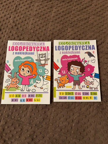 Kolorowanki logopedyczne z naklejkami wierszyki dla dzieci