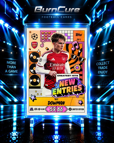 Max Dowman Arsenal karta kolekcjonerska Topps Greatest Hits New Entries