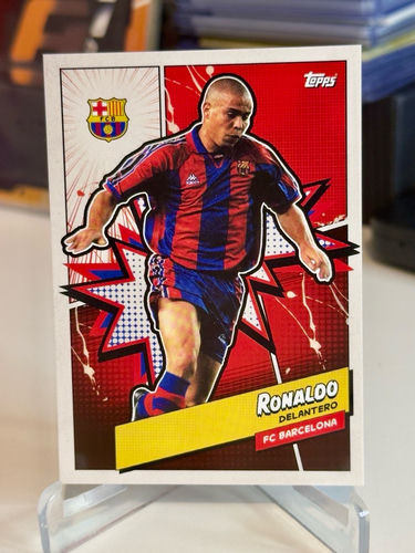 Topps trading card featuring Ronaldo, FC Barcelona, model BARH-2